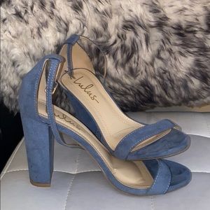 Blue suede heels